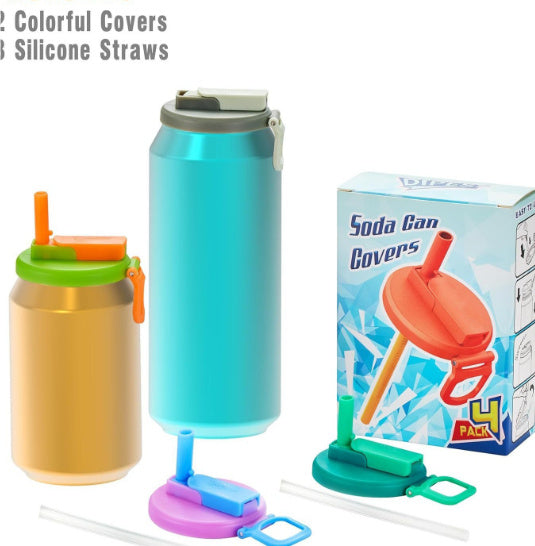 Trendy Sipper: Silicone Straw Lid for Soda Cans